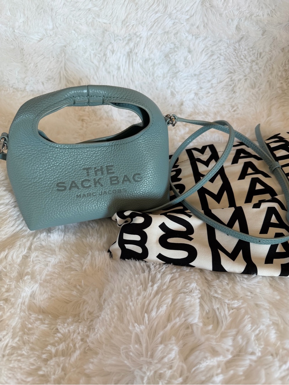 Brand New Marc Jacobs The Sack Bag in Dusty Blue